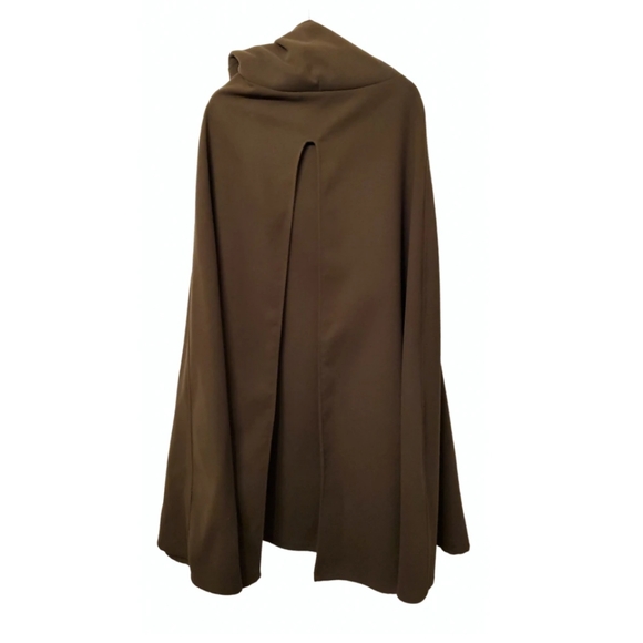 Olive green long cape - Picture 1 of 2